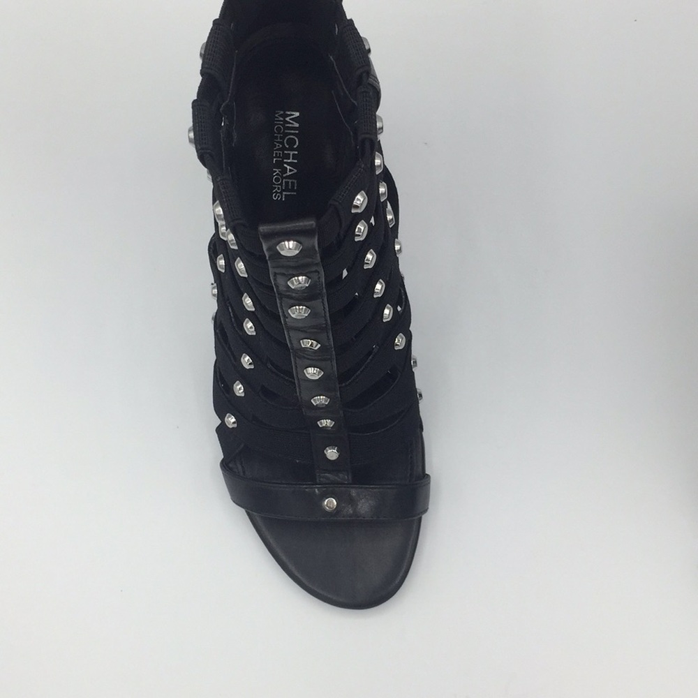 MK Michael Kors Black Shoes Sherry Studded Heels - Picture 6 of 7